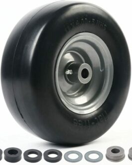 11×4.00-5” Smooth Lawn Mower Garden Tire on Rim Wheel Flat Free 3/4″ Bearings