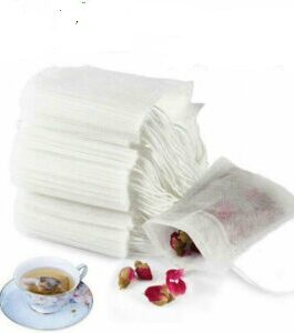 100 Pcs Tea Bag Disposable Drawstring Flip Empty Teabag Herb Loose Tea Filter