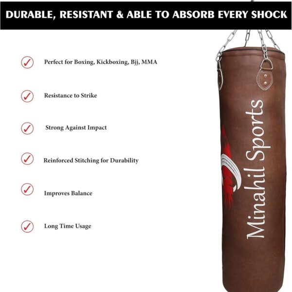 Heavy Punching Bag for Home and Gym | Muay Thai, Kickboxing, MMA, Karate, Taekwondo, Boxing, Fighting, Punching, Combat Training | Synthetic Leather Unfilled